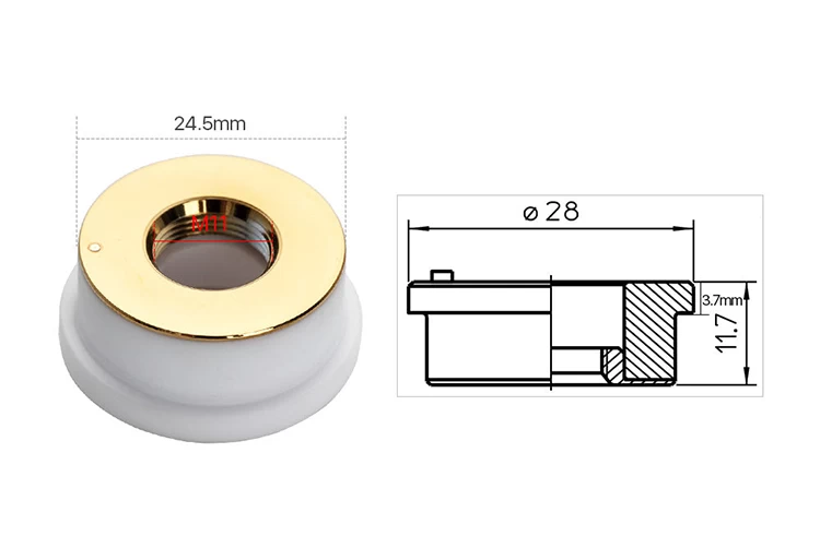 Gold-plated Laser Ceramics D28 for Precitec - 2