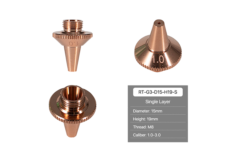 Raytools G Type 3D Laser Cutting Nozzles D15 H19 M8