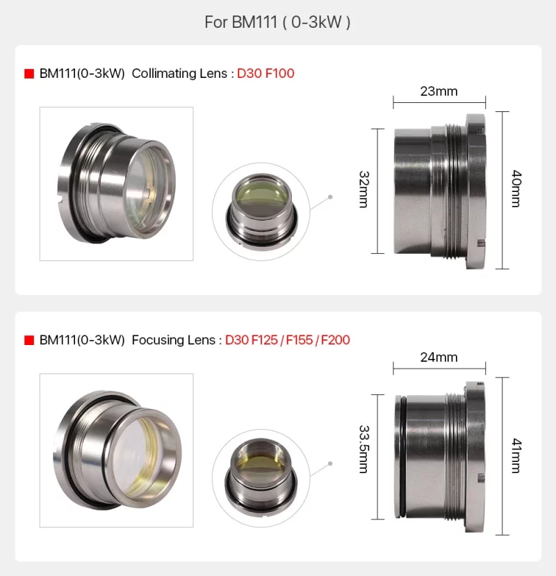 Collimating & Focusing Lens for Raytools BM111 - Product Details 2